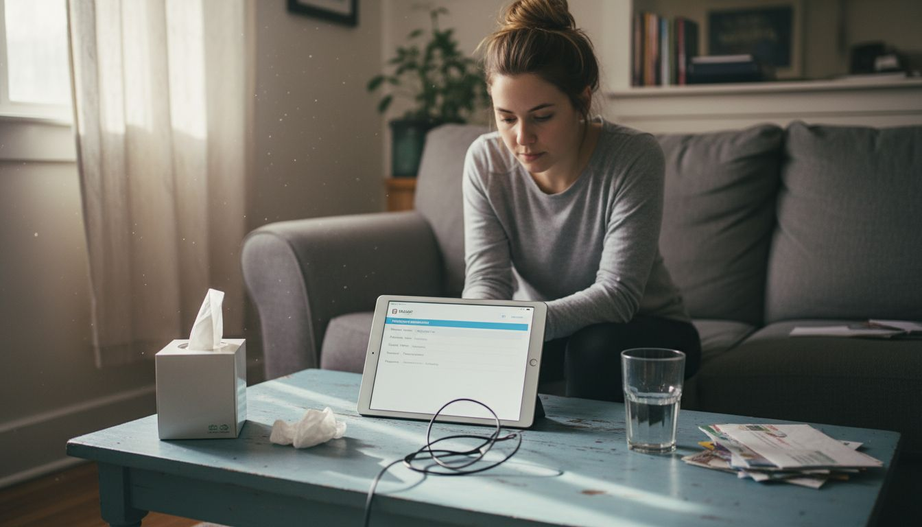 Patient registering for telehealth at home