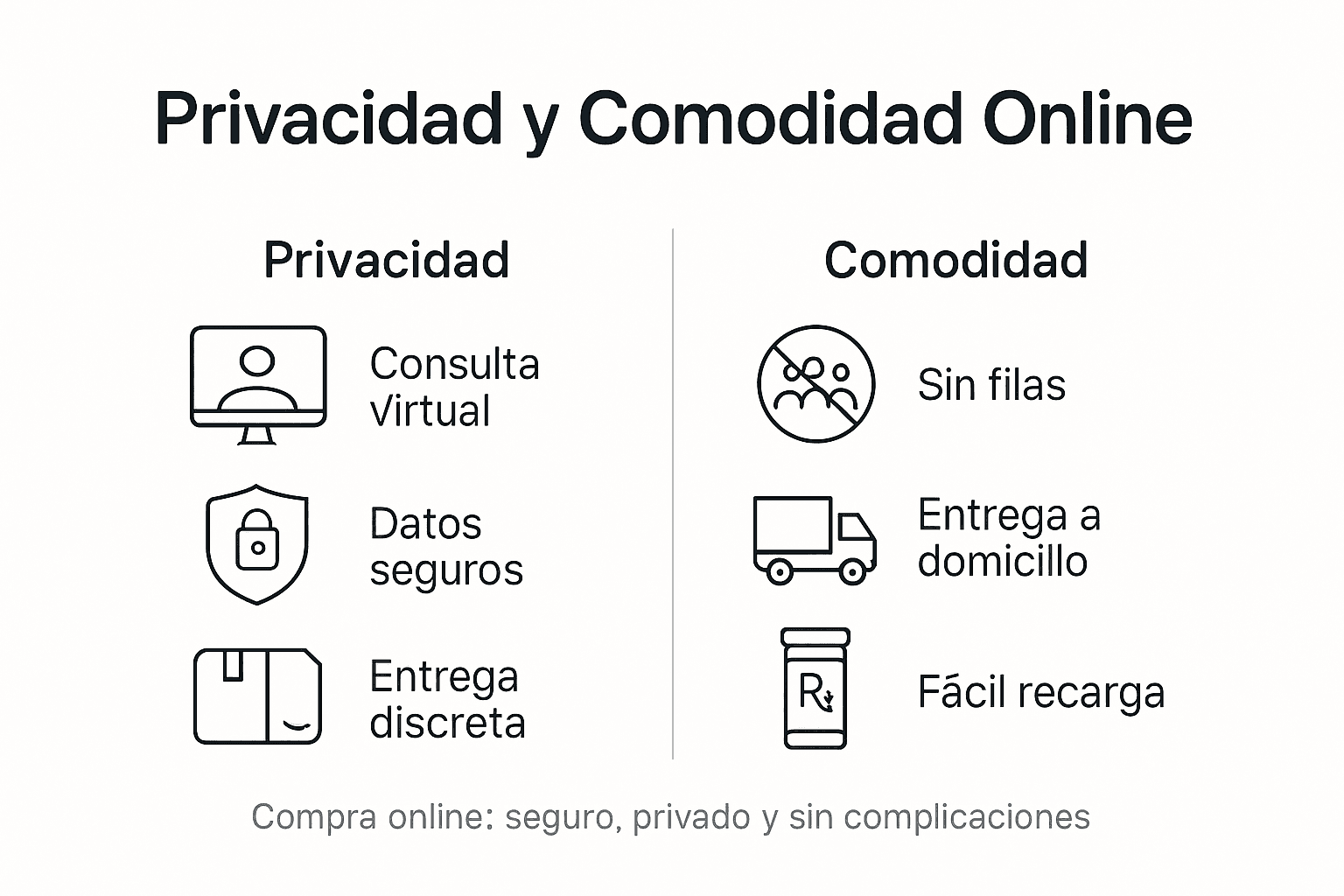 Infografía sobre cómo comprar medicamentos online de forma segura y discreta