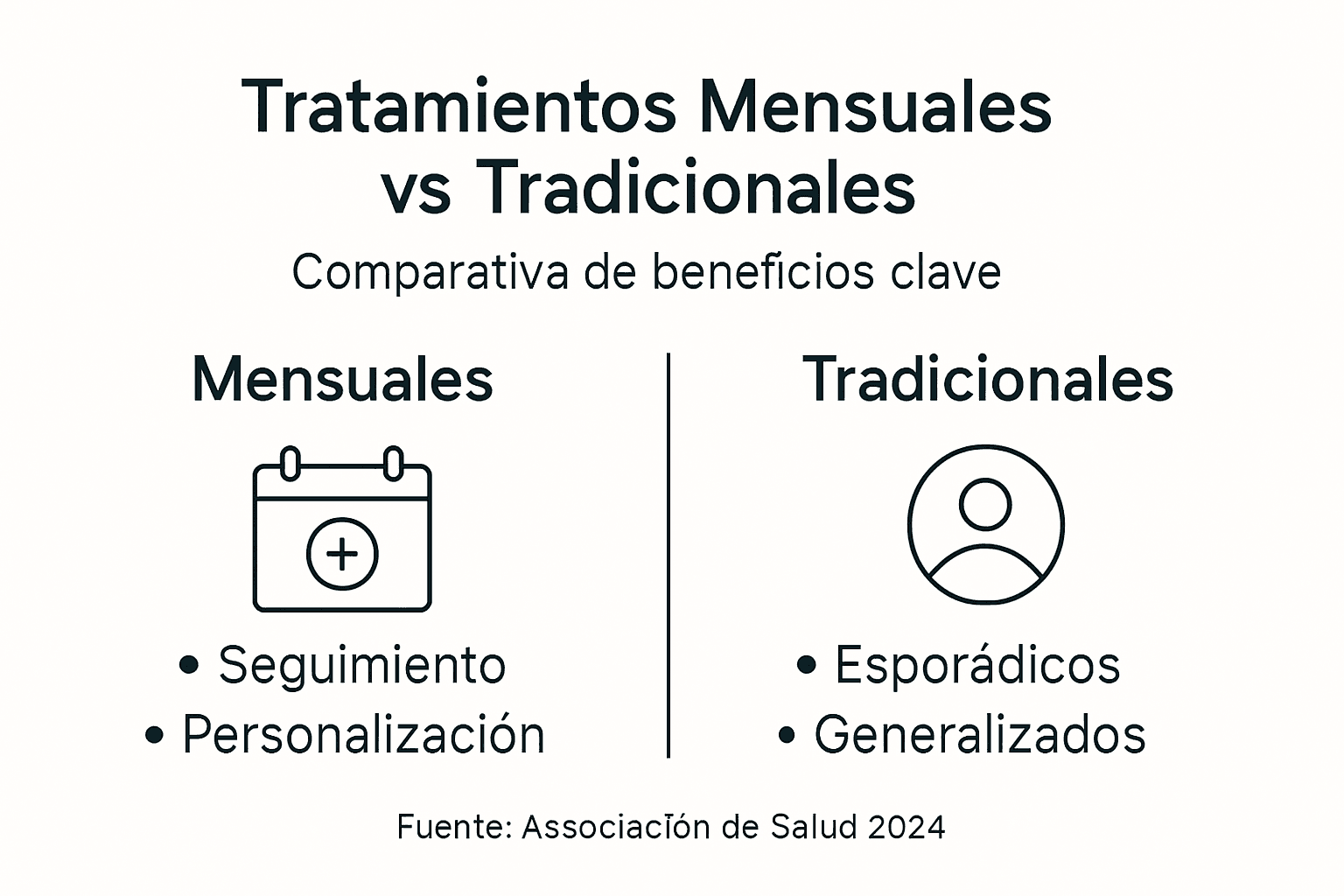 Comparativa visual de dos opciones de tratamiento médico