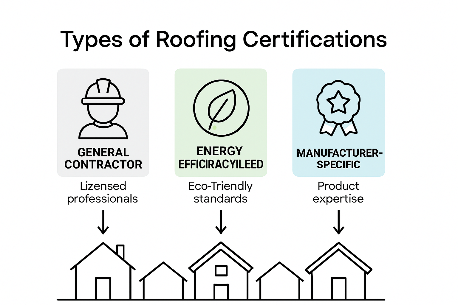 Types of roofing certifications infographic