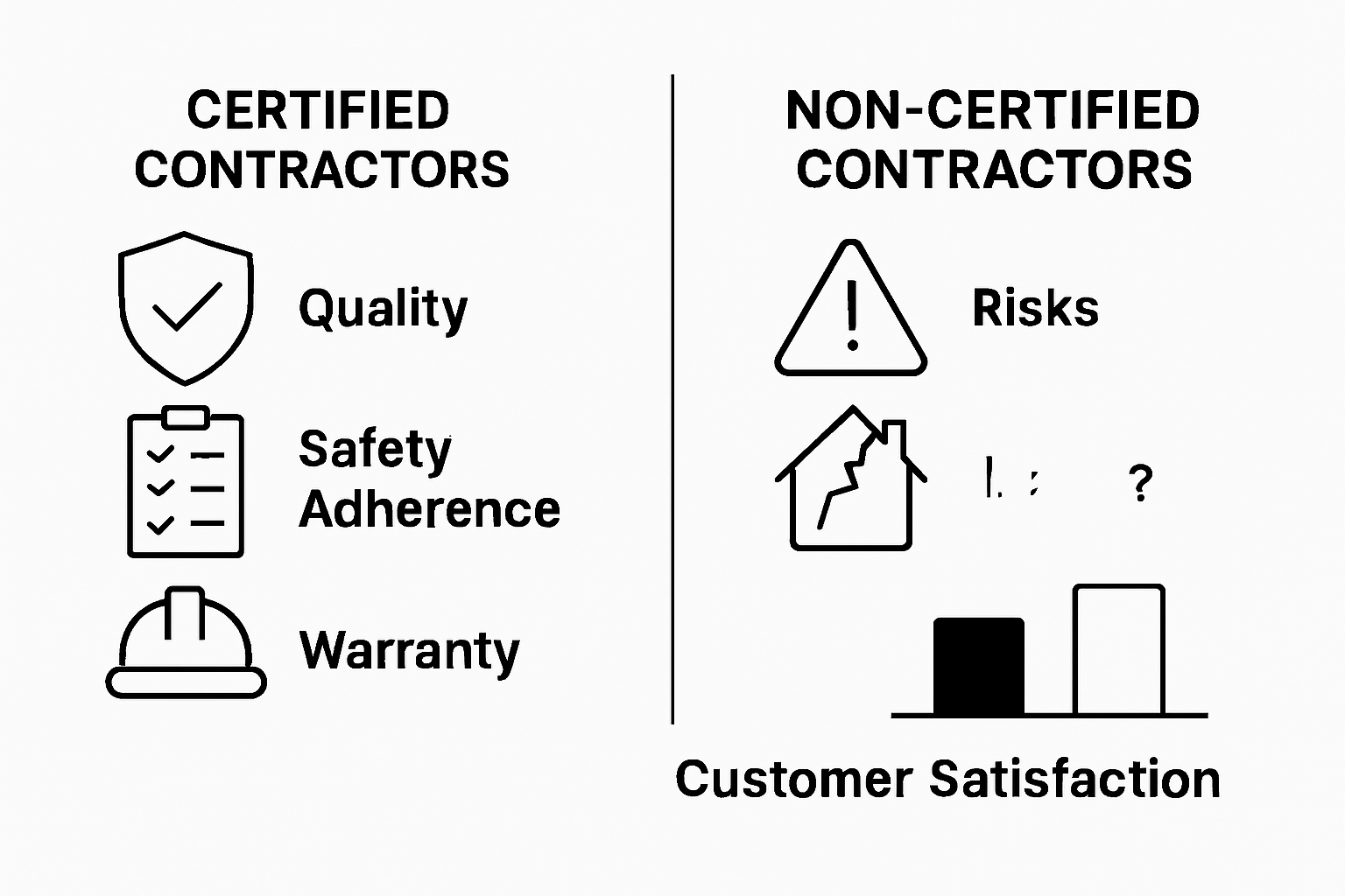Comparison certified vs non-certified contractors