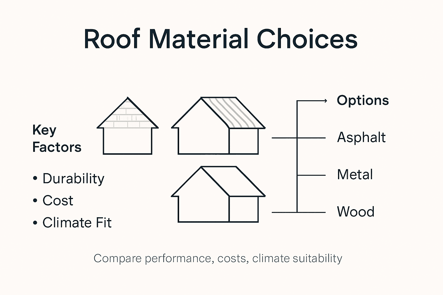 Infographic showing roofing options and comparisons