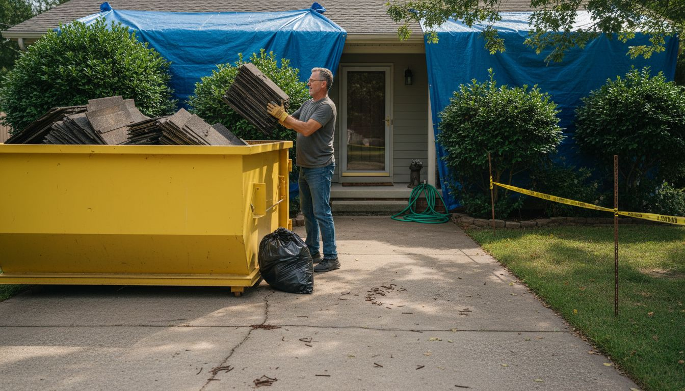 Preparing worksite for roof tear off