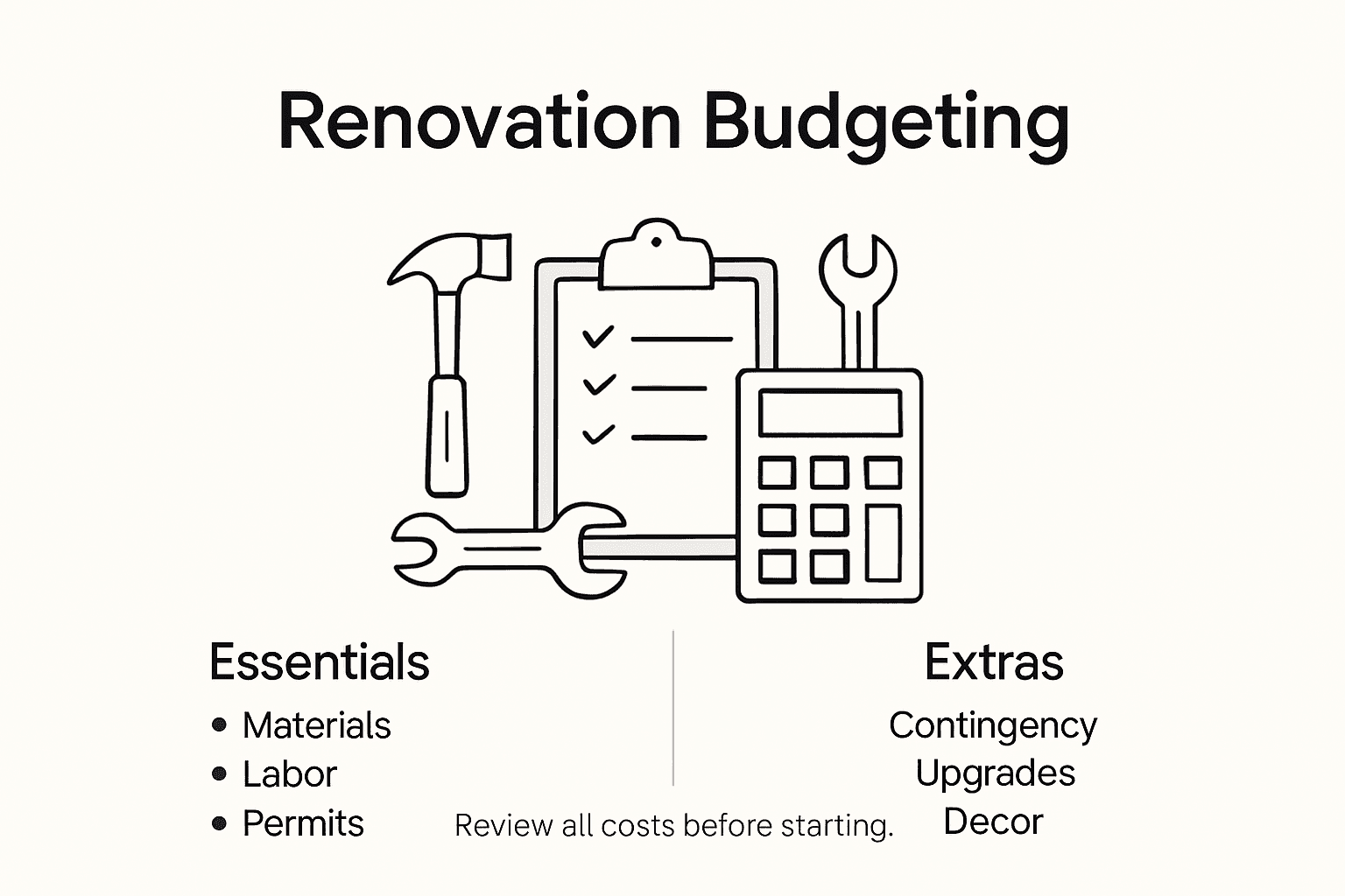 Infographic illustrating renovation budgeting basics