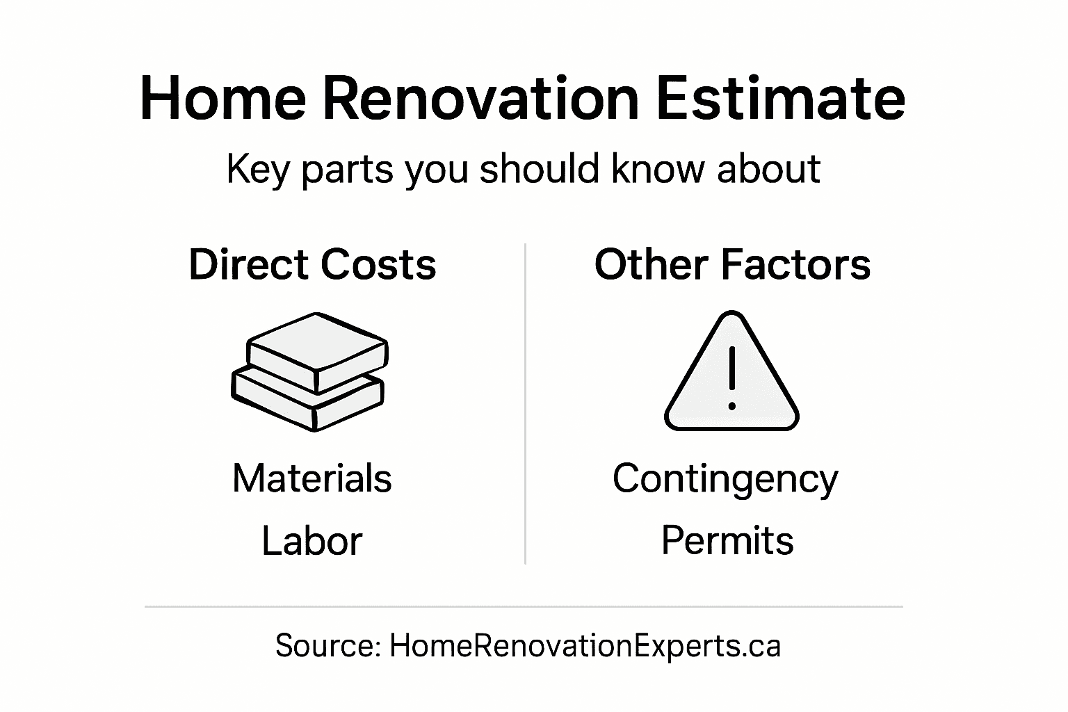Infographic showing renovation estimate components