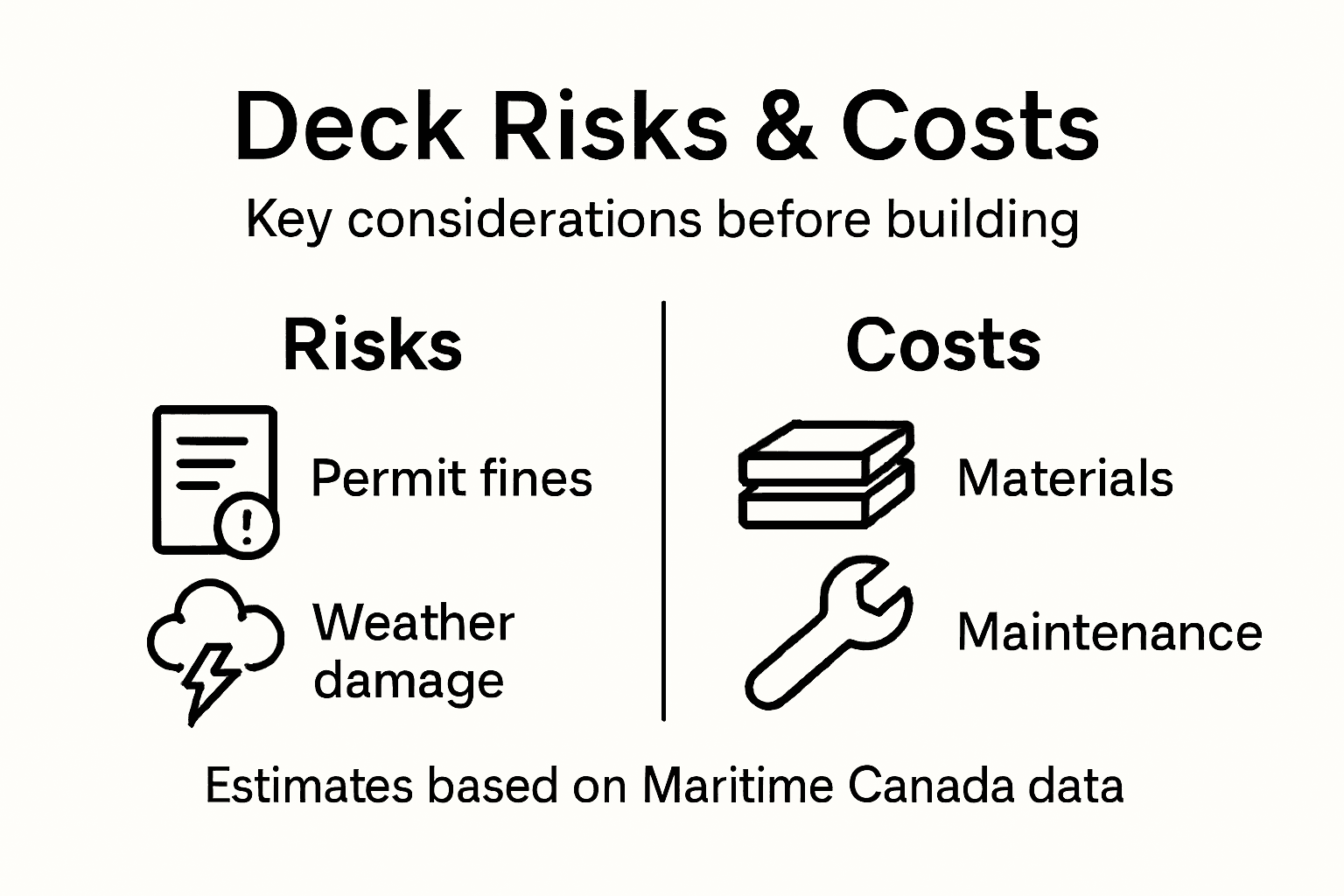 Infographic showing deck building risks and costs