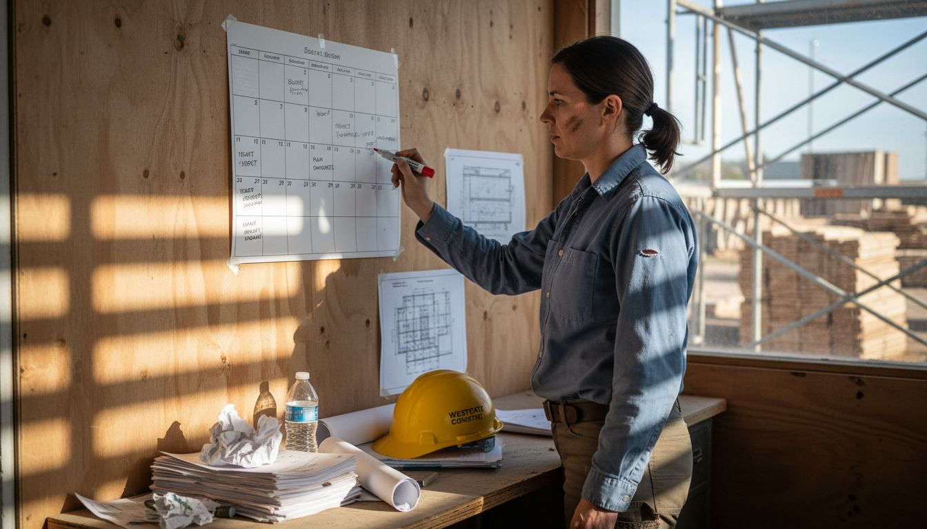 Project manager tracking renovation timeline