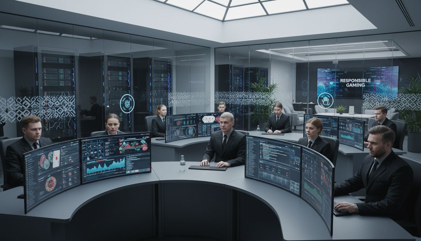 Operators ensuring responsible gambling in high-tech control room
