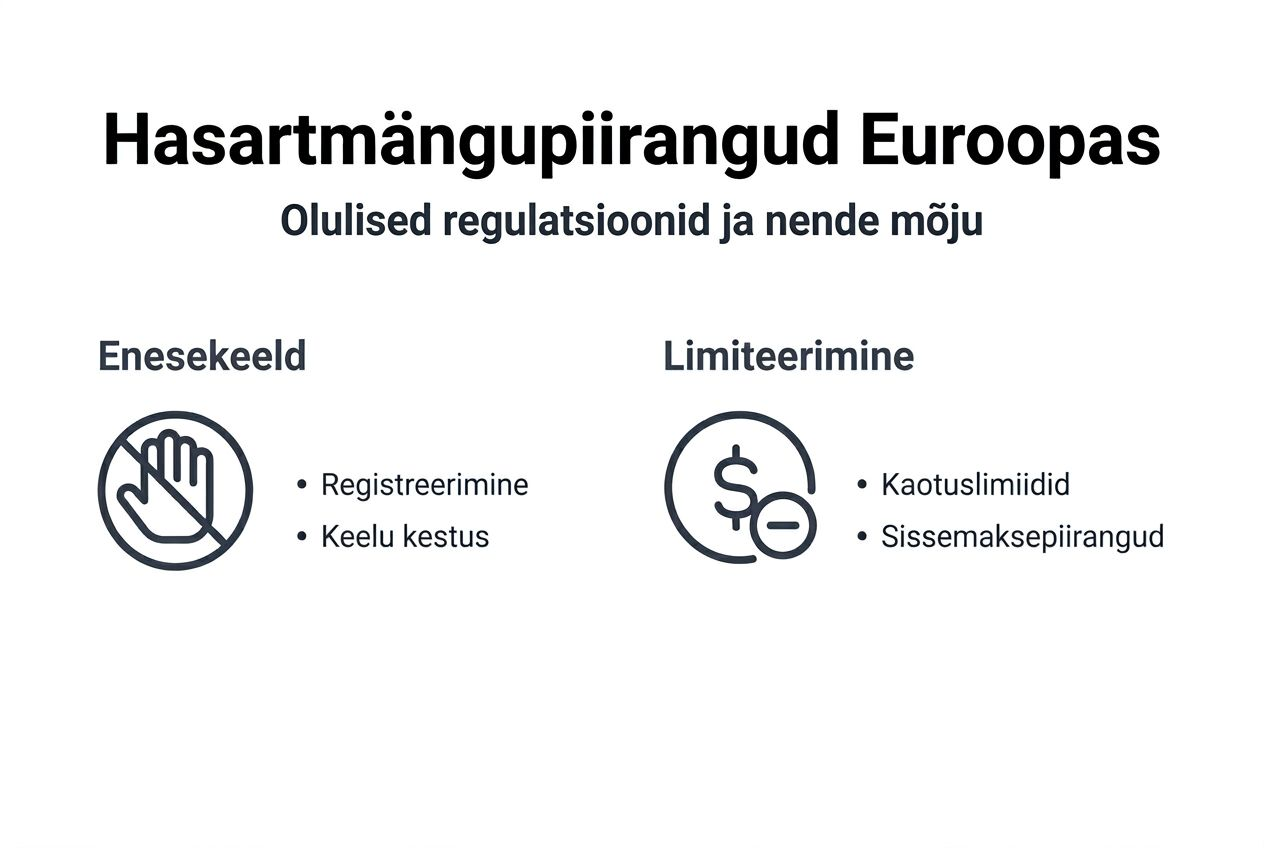Euroopa riikide peamised hasartmängude piirangud – infograafik