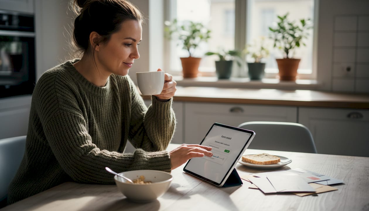 Naine seab oma tahvelarvutis online kasiino sissemaksele piiri