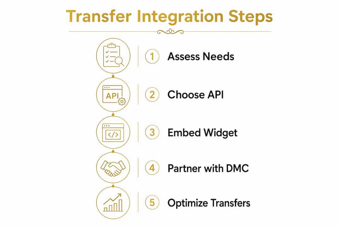 Infographic illustrating steps to integrate transfers