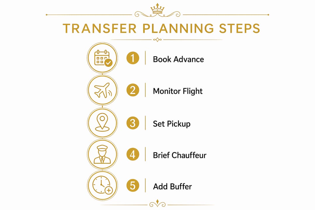 Infographic showing VIP speaker transfer planning steps
