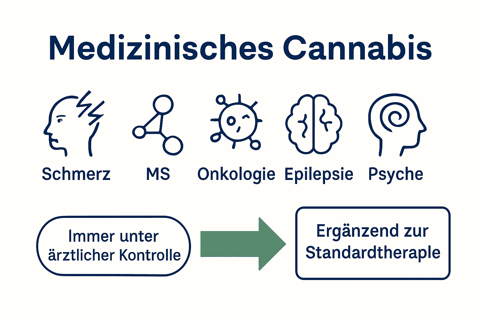 Infografik zu Hauptanwendungsbereichen medizinisches Cannabis in Deutschland
