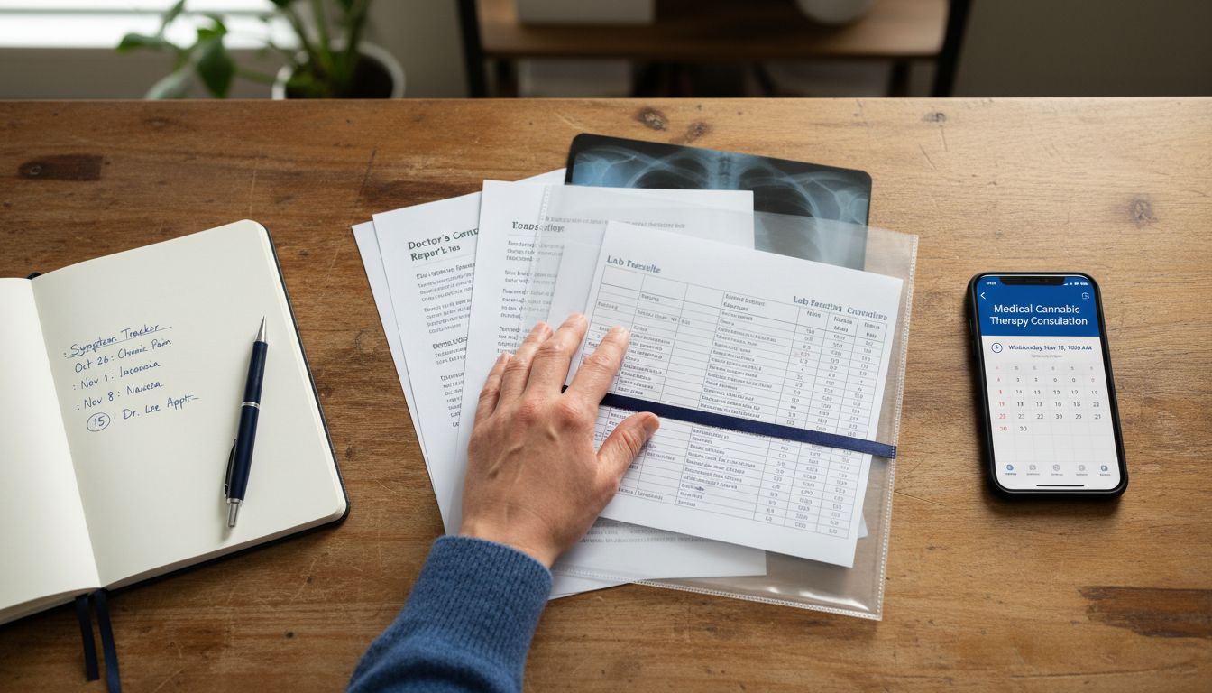 Organizing medical documents for cannabis application