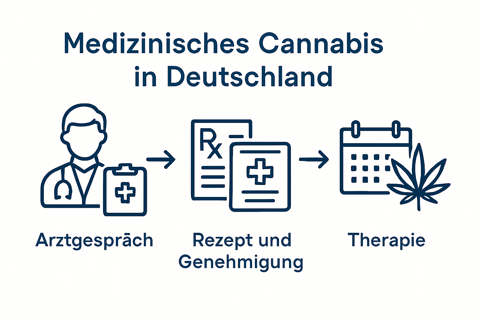 Grafik: So läuft eine Cannabis-Therapie Schritt für Schritt ab
