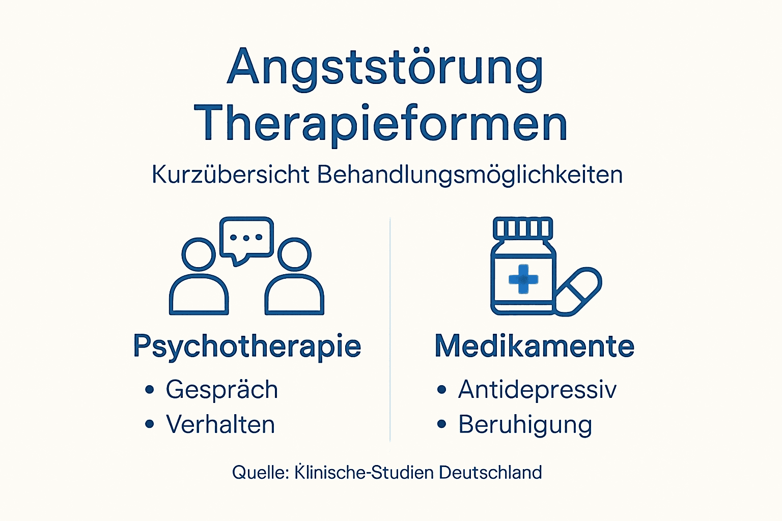 Infografik: Verschiedene Therapieansätze bei Angststörungen im Überblick