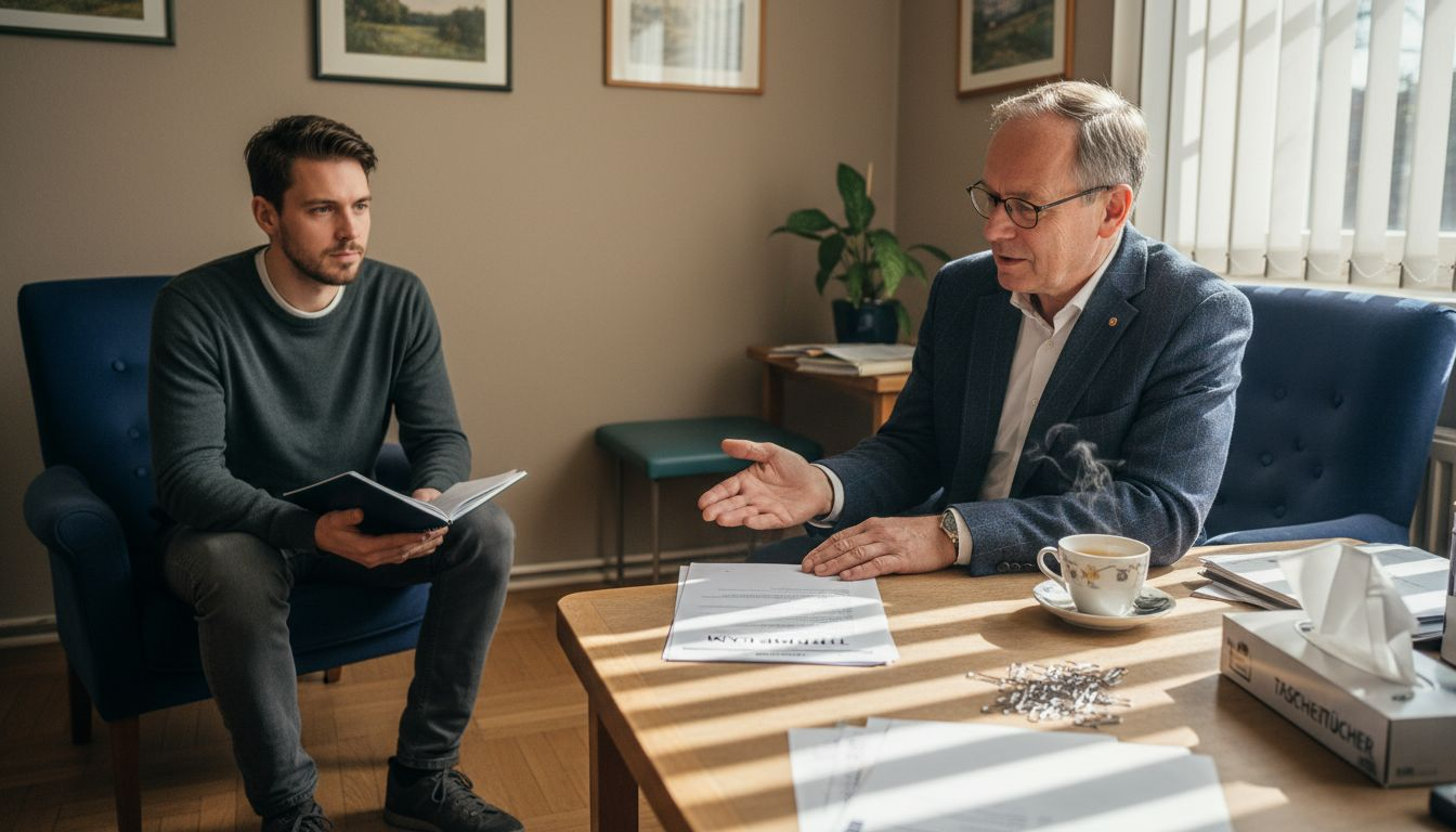 Arzt und Patient besprechen gemeinsam den weiteren Verlauf der Therapie.