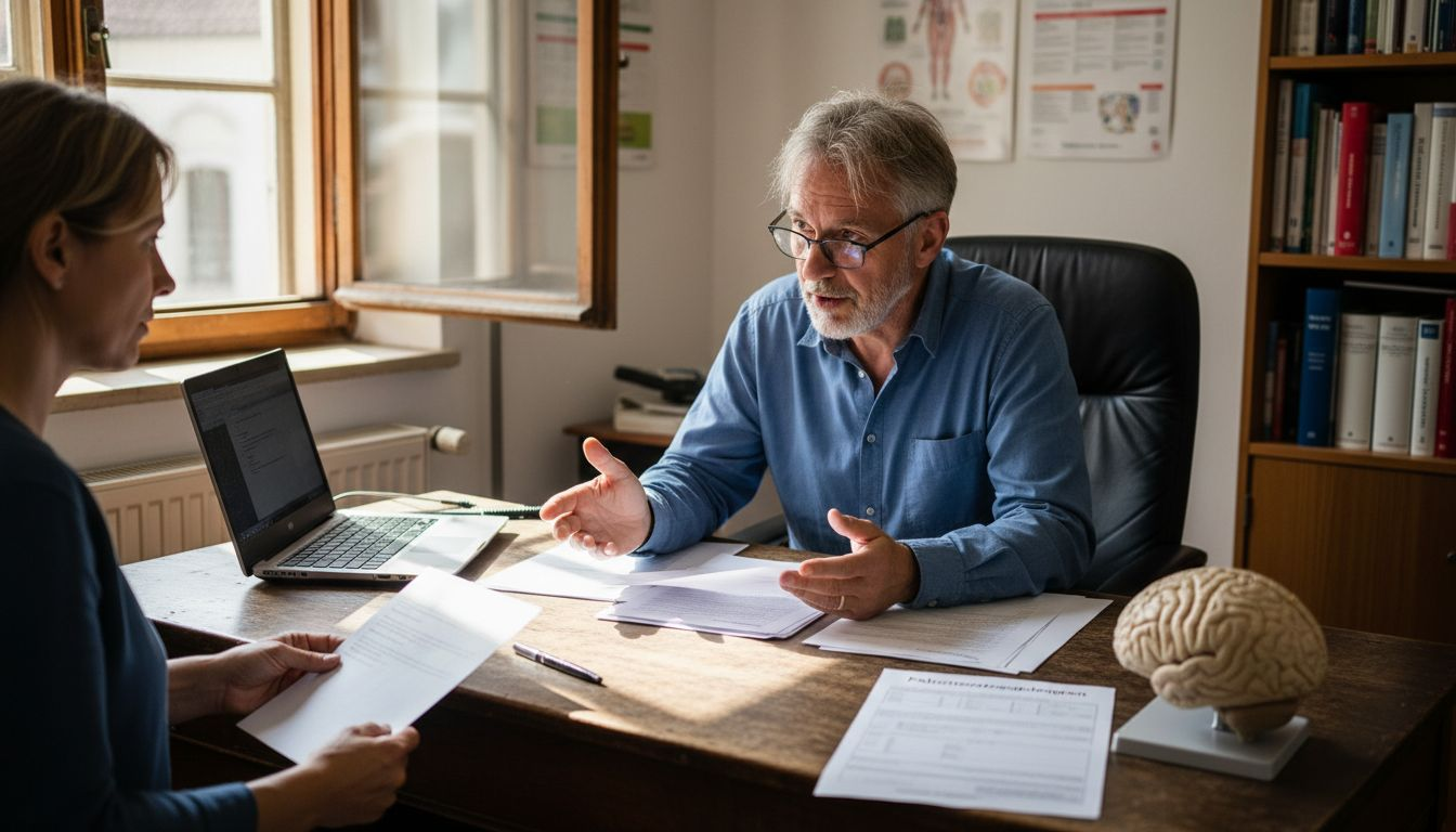 Ein Arzt spricht mit einer Patientin über die Möglichkeiten einer Behandlung mit medizinischem Cannabis.