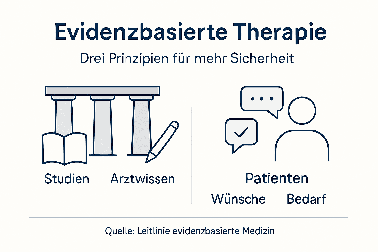 Infografik: Grundsätze einer evidenzbasierten Therapie