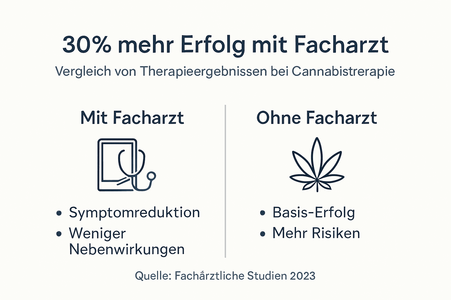 Infografik: Behandlungserfolge im Vergleich – mit oder ohne fachärztliche Betreuung