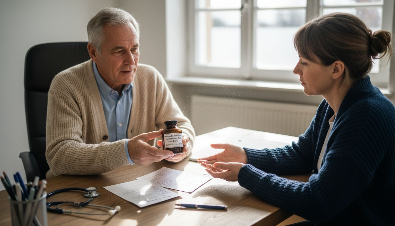 Eine Patientin erhält von ihrem Arzt medizinisches Cannabis.