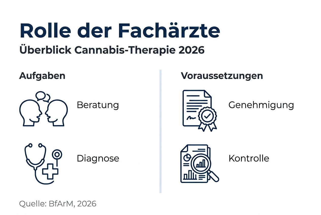 Infografik: So begleiten Fachärzte den Einsatz von Cannabis in der Medizin