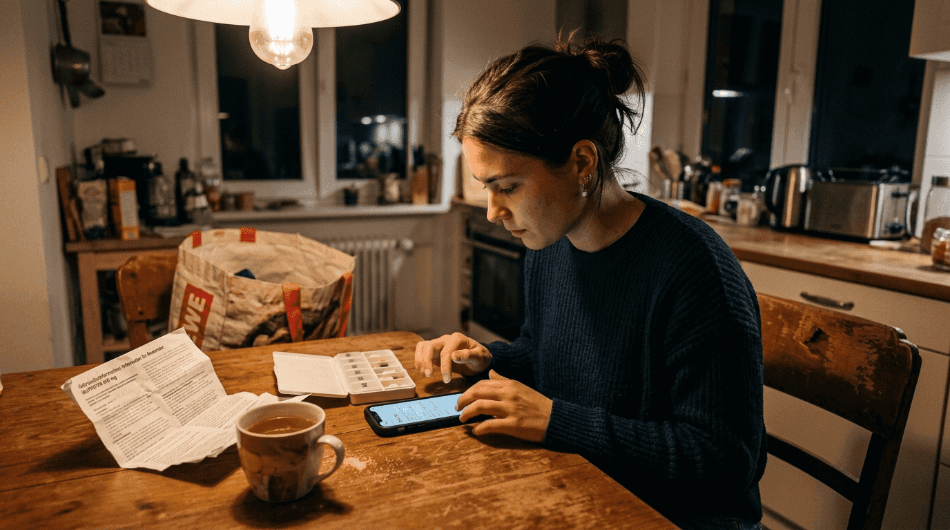 Eine Patientin möchte mehr über die möglichen Risiken von Cannabis erfahren und informiert sich dazu.