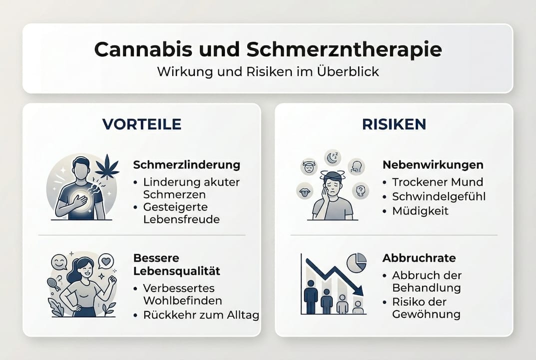 Anschauliche Übersicht: Chancen und Risiken von Cannabis im Vergleich