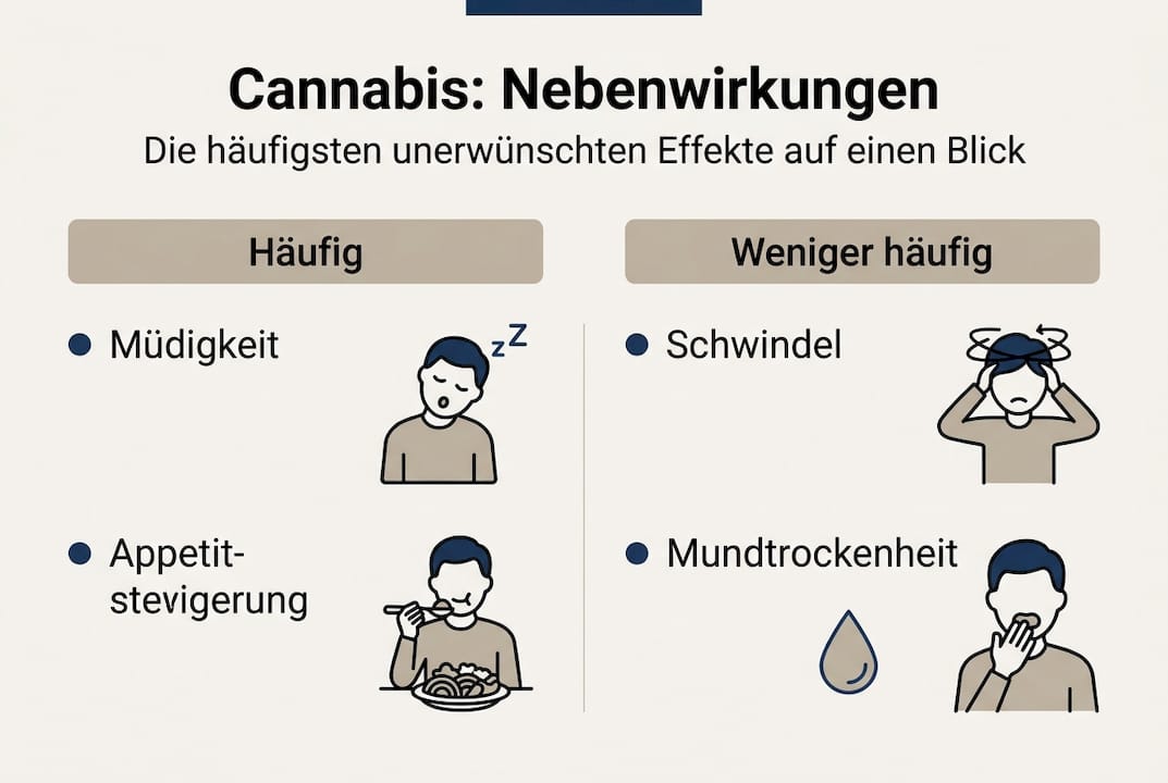 Grafik: Die häufigsten Nebenwirkungen von Cannabis im Überblick