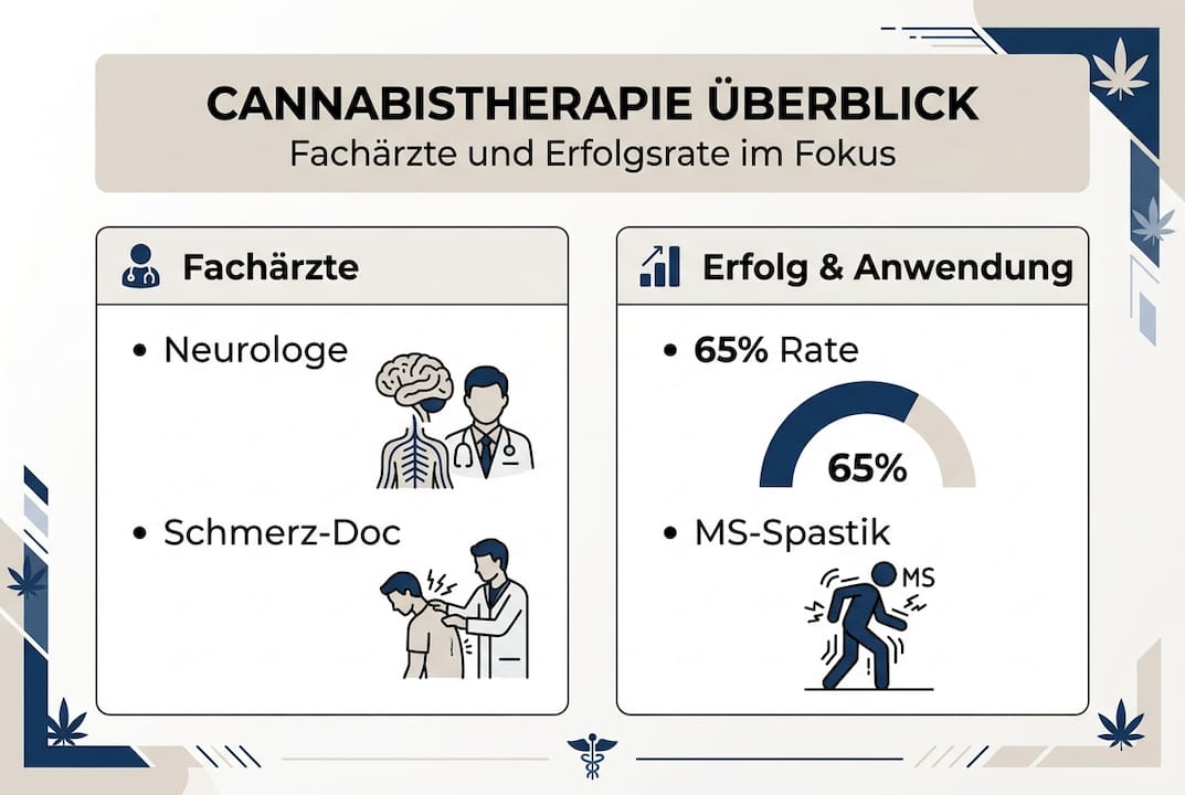 Übersichtliche Infografik: Wie Fachärzte den Erfolg einer Cannabistherapie einschätzen