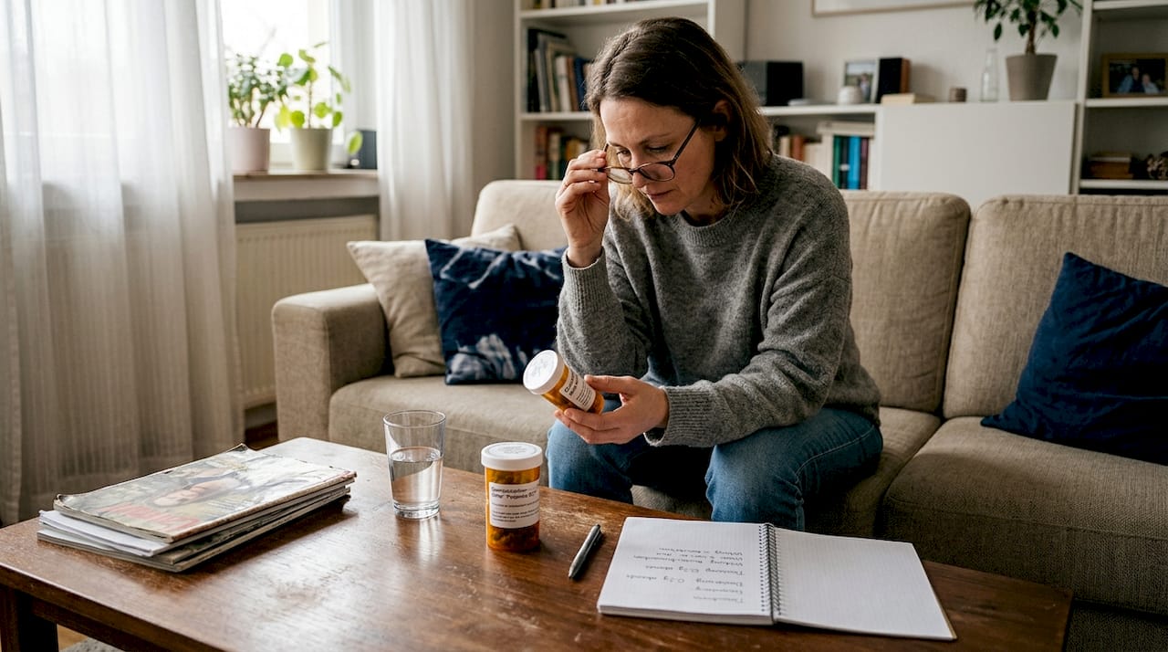 Frau vergleicht verschiedene medizinische Cannabisprodukte