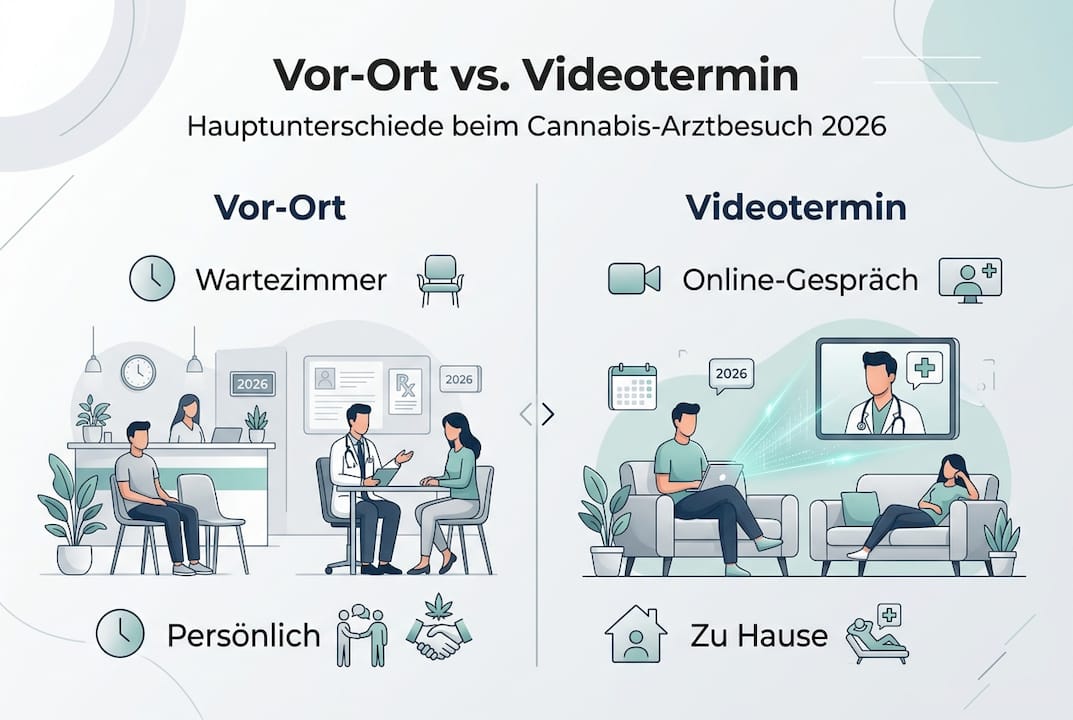 Infografik: Präsenztermin oder Videokonferenz – ein Vergleich