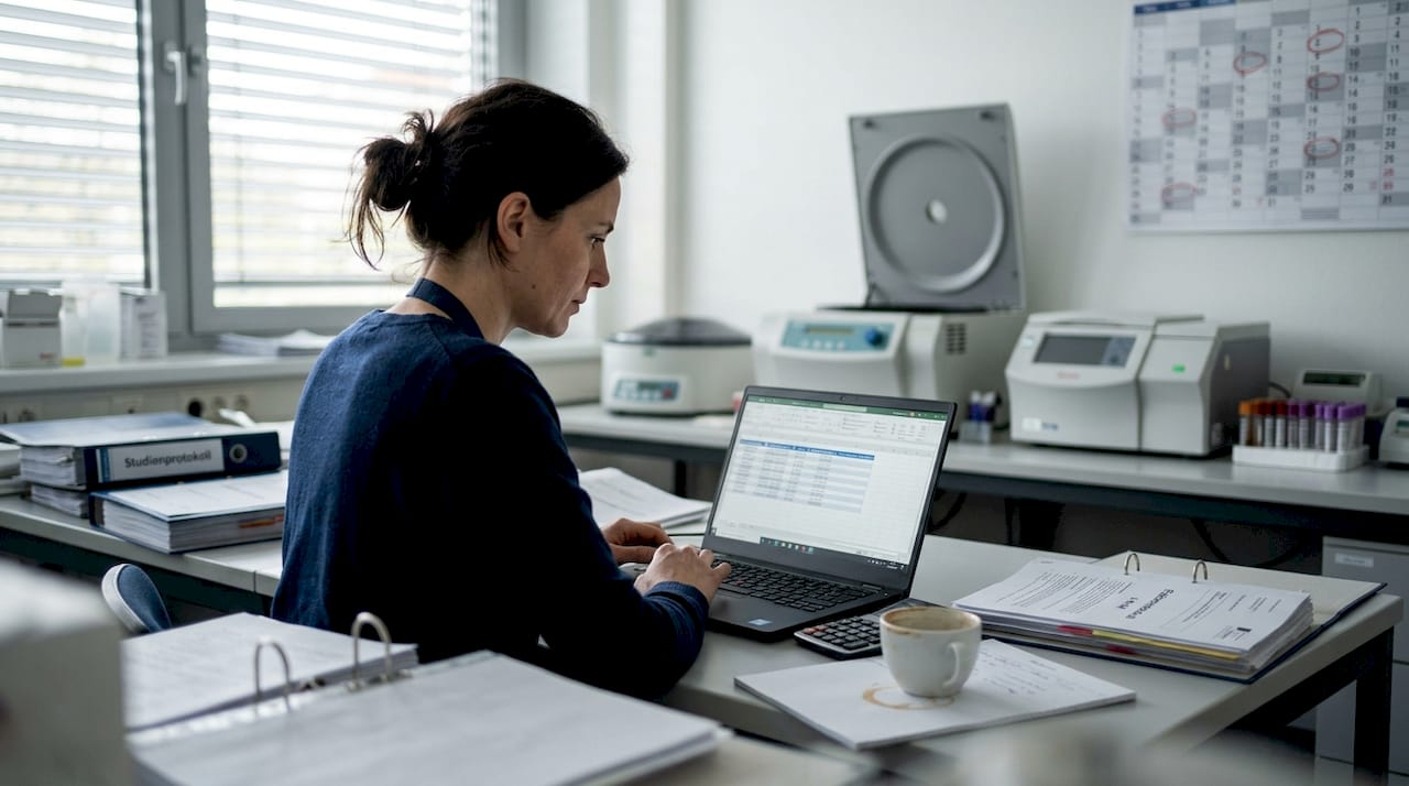 Eine Wissenschaftlerin untersucht aktuelle Forschungsergebnisse rund um Cannabis.