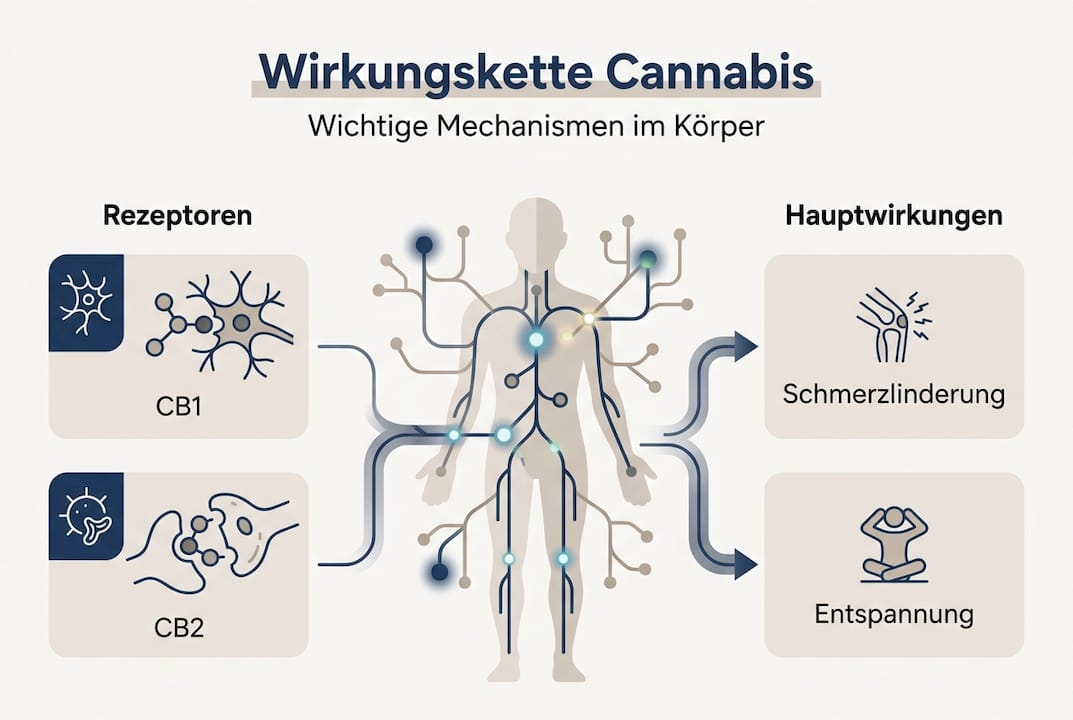 Infografik: Wie Cannabis im Körper wirkt – von den Rezeptoren bis zu den Effekten