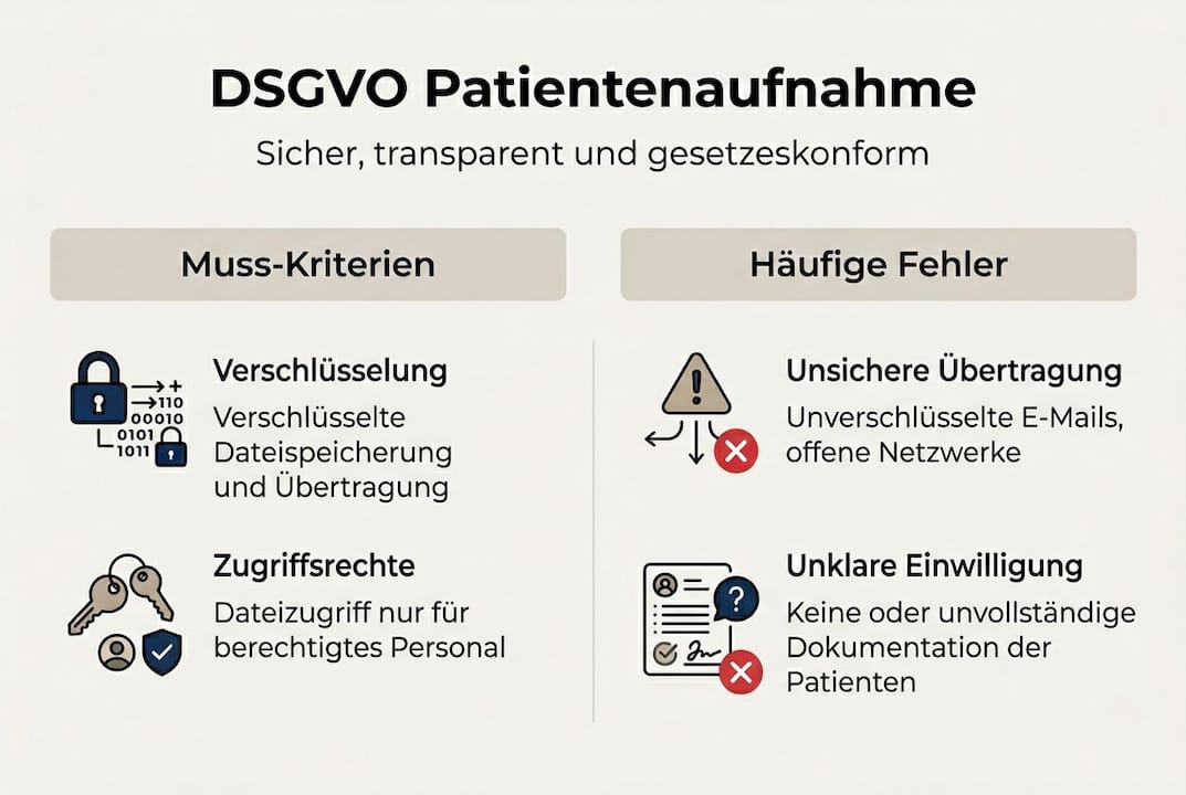 Übersicht: Datenschutz-Fallen und typische Fehler bei der Patientenaufnahme – Was Sie zur DSGVO wissen sollten