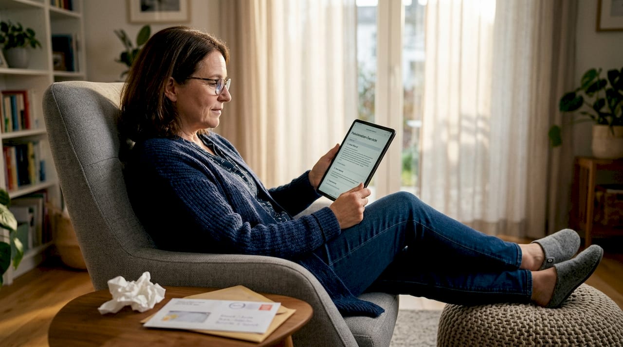 Eine Ärztin überprüft die Patientendaten auf ihrem Tablet.