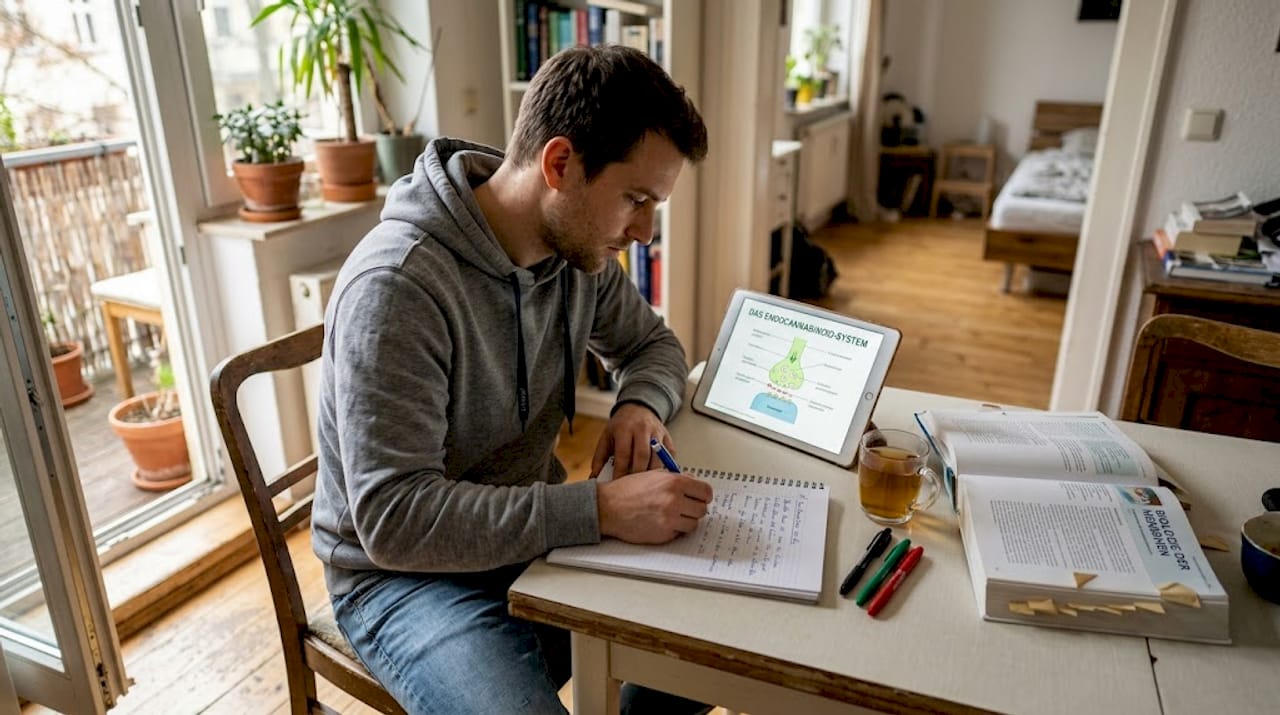 Medizinstudent mit Schwerpunkt auf der Erforschung von Cannabinoiden