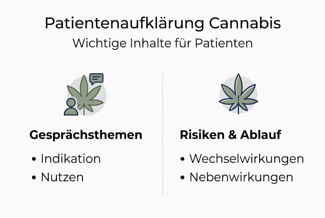 Übersichtsgrafik: Die wichtigsten Aspekte rund um Cannabis und Aufklärung