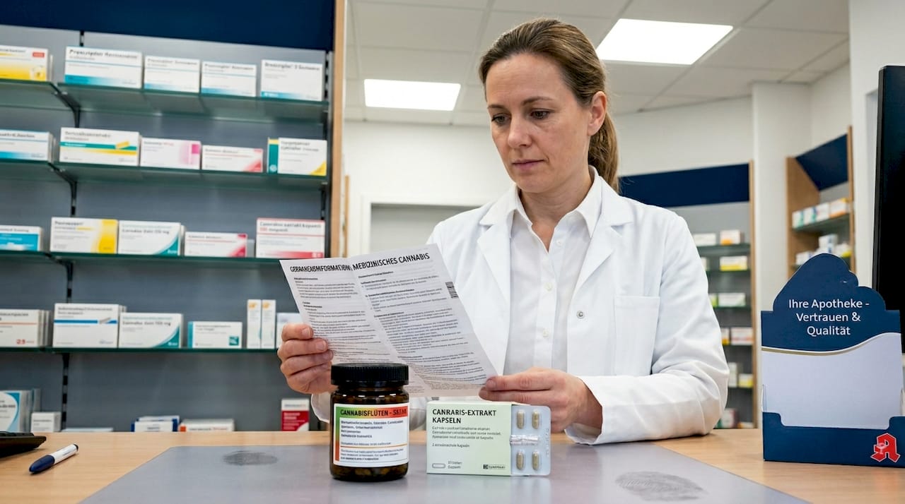Apotheker vergleicht verschiedene Darreichungsformen von medizinischem Cannabis