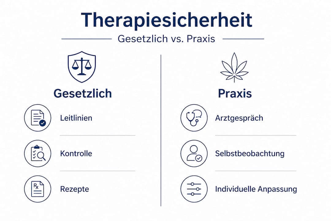 Infografik: Therapiesicherheit – gesetzliche Vorgaben und praktische Umsetzung