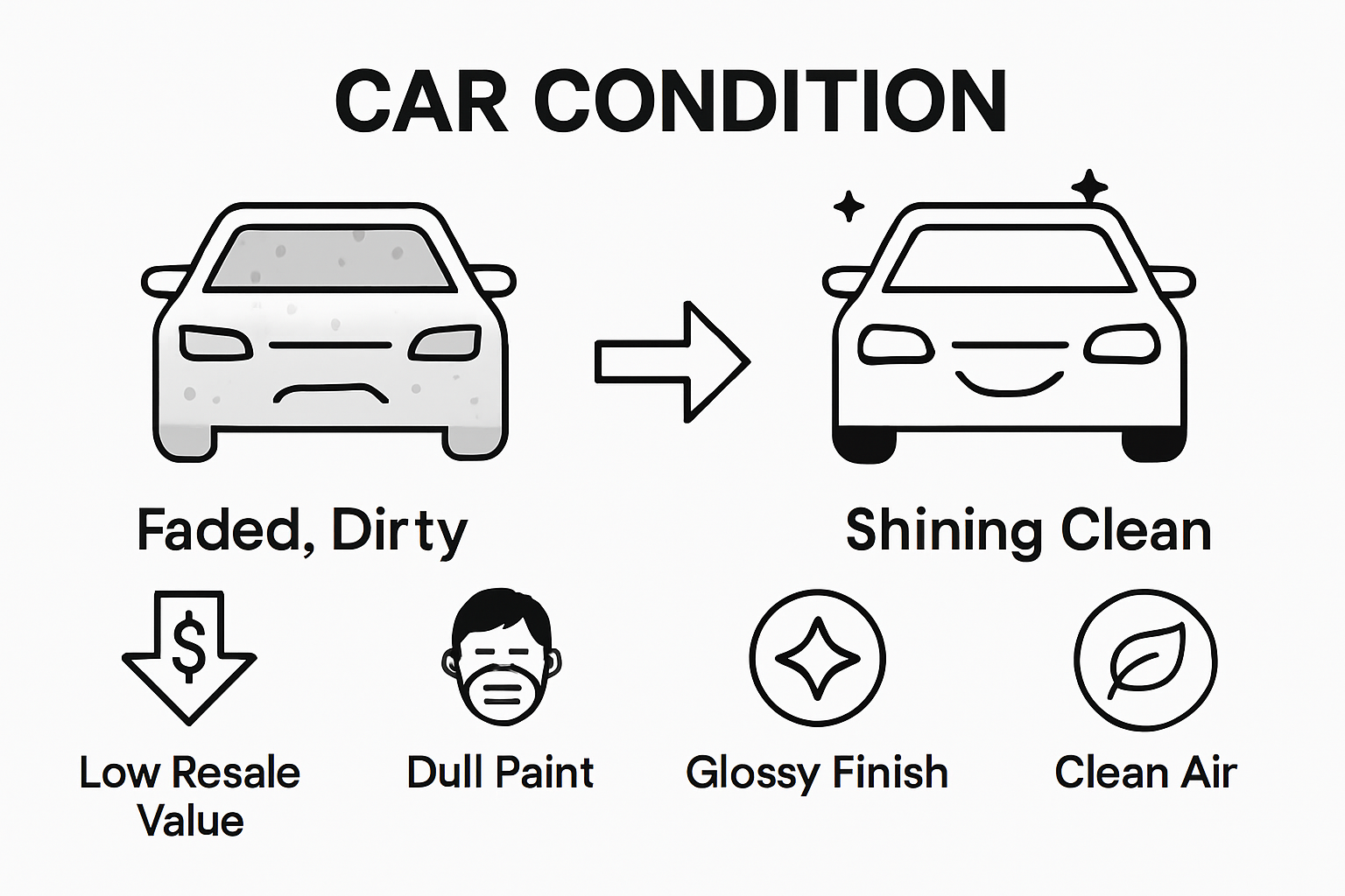 Infographic comparing detailed vs. neglected cars