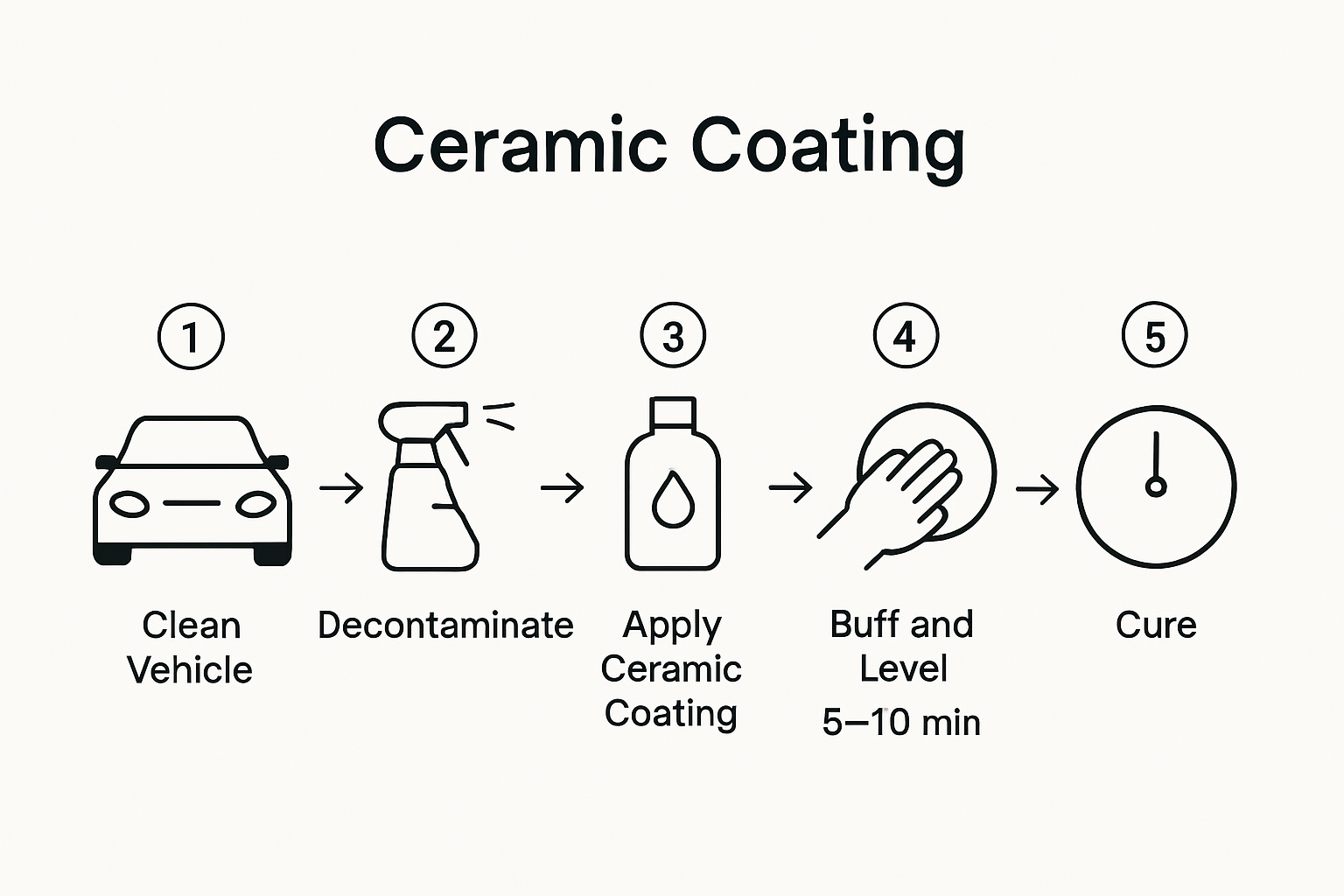 Infographic of ceramic coating application steps
