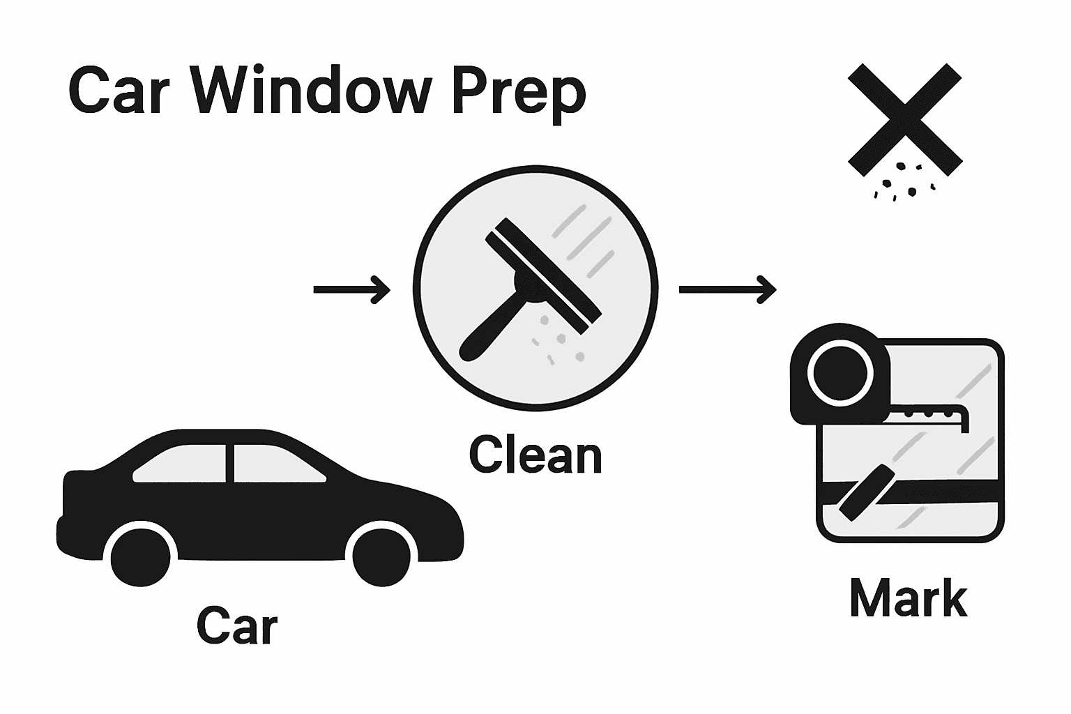 Infographic of window tint prep steps