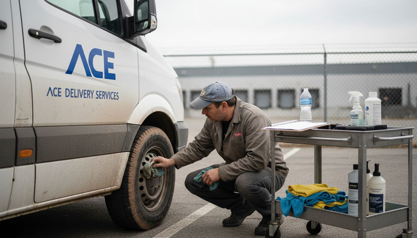 Detailing service cleaning commercial fleet van
