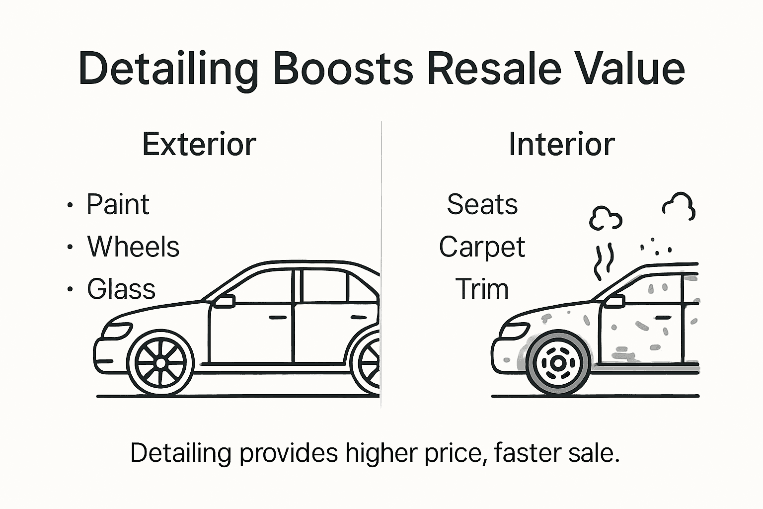 Infographic showing detailing boosts resale value