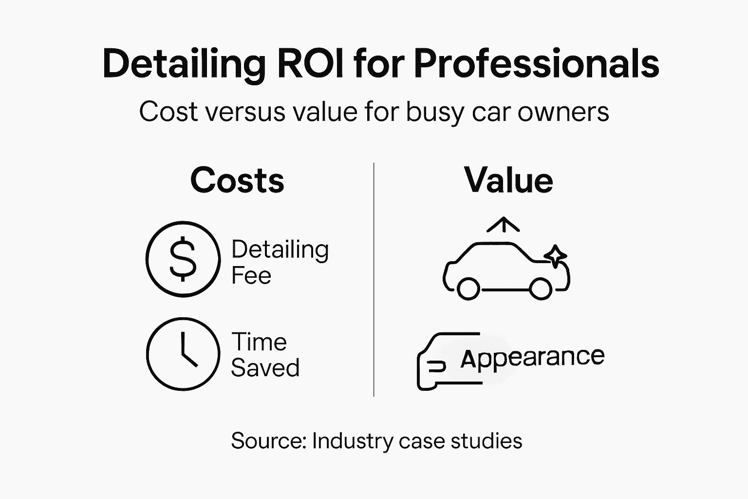 Infographic comparing detailing costs and value