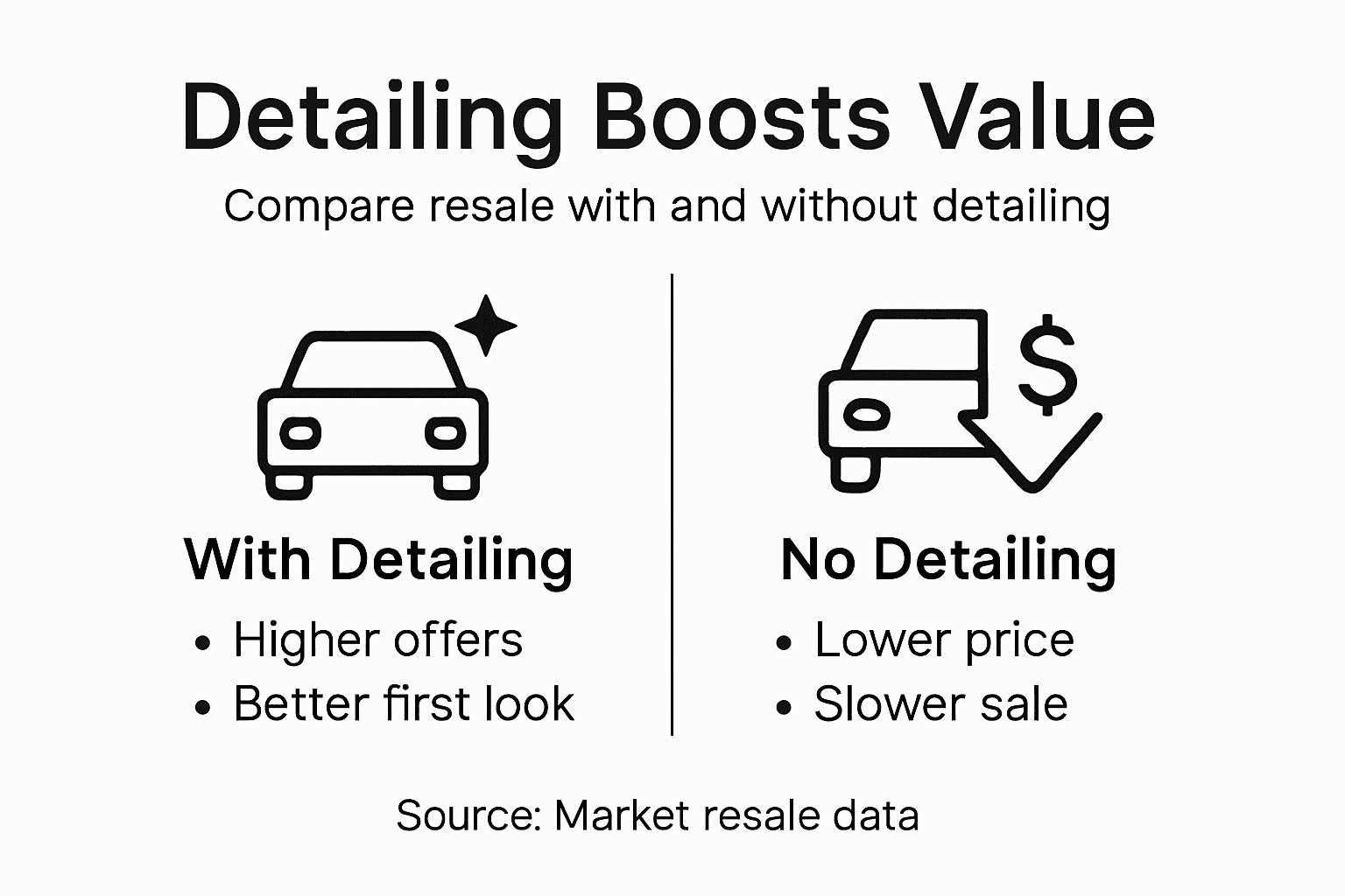 Infographic comparing value with and without detailing