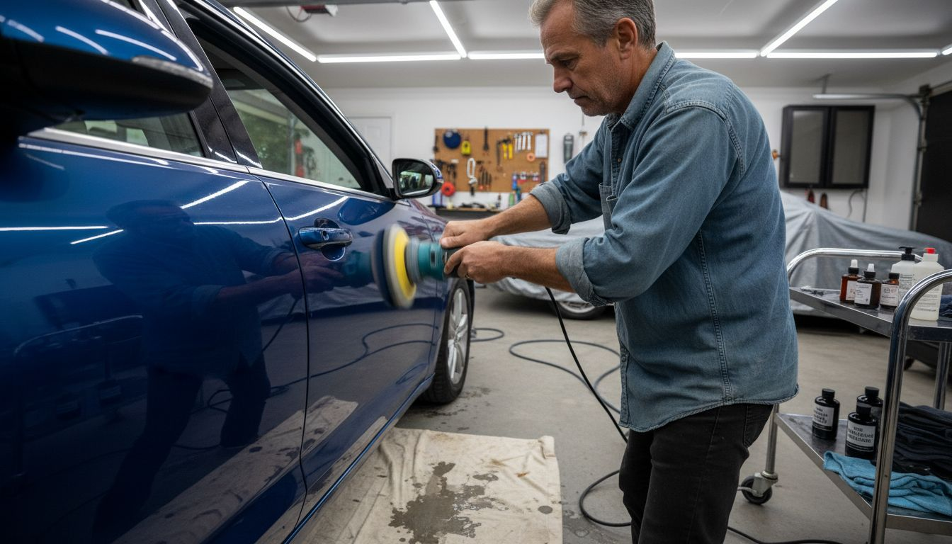 Car paint correction with dual-action polisher