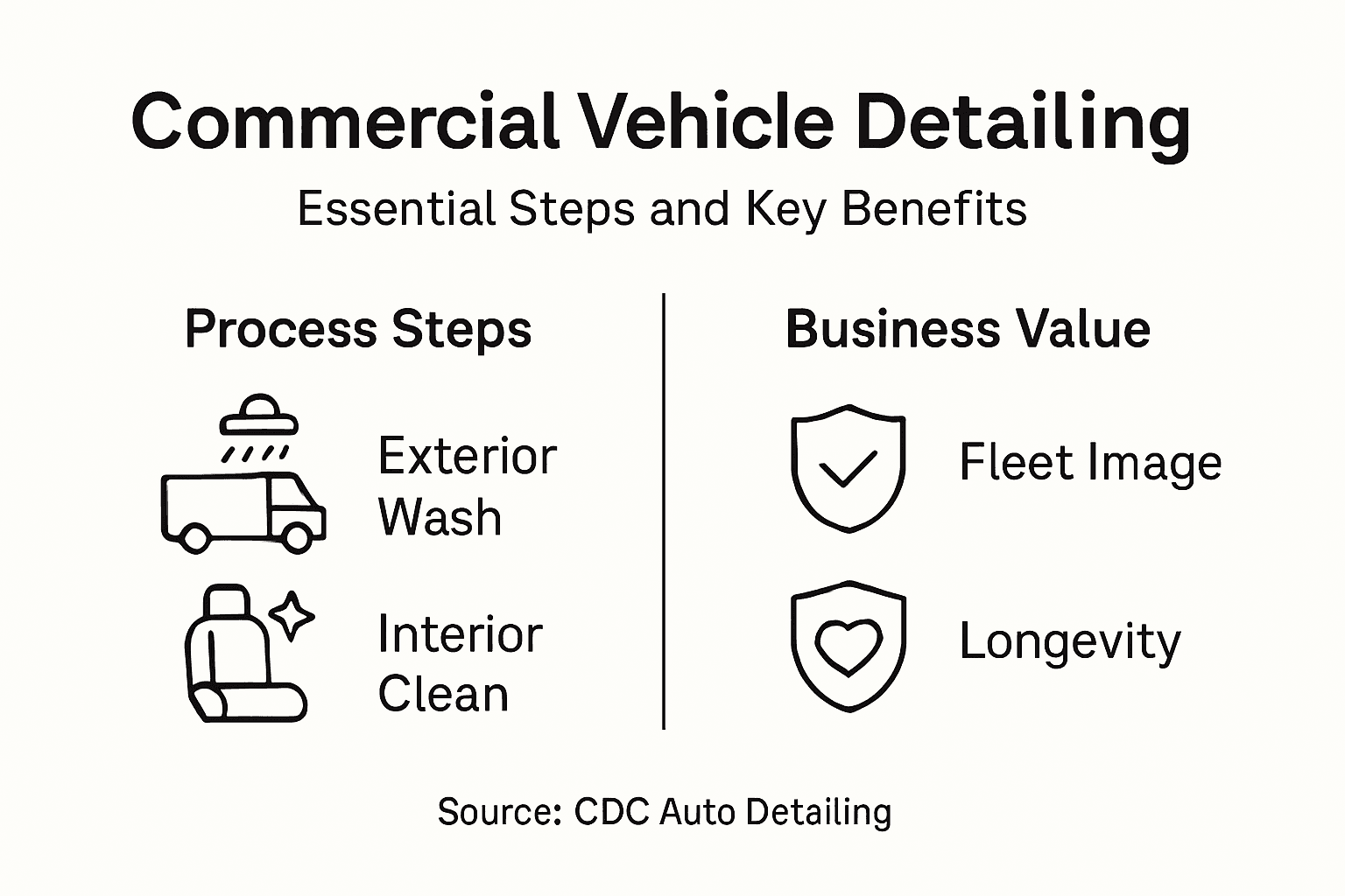 Infographic on vehicle detailing steps and benefits