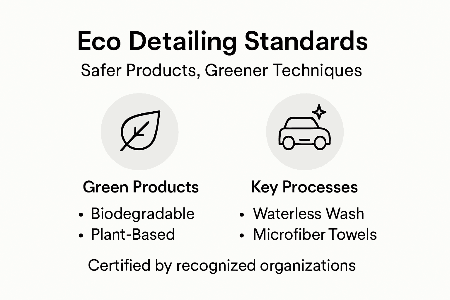 Infographic with eco detailing standards overview